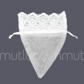 24 Adet 10x13cm Ağzı Dantel Üçgen Kese - 9