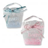 12 Adet 6x7cm Baby Yazılı Kumaş Hediyelik Çanta - 1