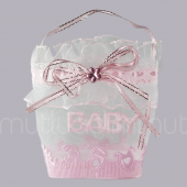 12 Adet 6x7cm Baby Yazılı Kumaş Hediyelik Çanta - 3