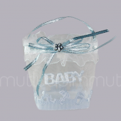 12 Adet 6x7cm Baby Yazılı Kumaş Hediyelik Çanta - 5