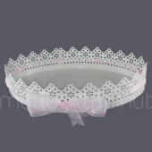 Pembe Kurdelalı Oval Metal Tepsi - 2