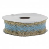 2,5cm X 4,5m Ortası Dantelli Doğal Rafya Kurdela - 3