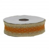 2,5cm X 4,5m Ortası Dantelli Doğal Rafya Kurdela - 4