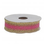 2,5cm X 4,5m Ortası Dantelli Doğal Rafya Kurdela - 6