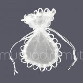 25 Adet 9x13cm Kenarları İşlemeli Organze Kese - 2