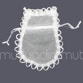25 Adet 9x13cm Kenarları İşlemeli Organze Kese - 3
