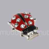 6 Adet Taşlı Metal Uğur Böceği - 2