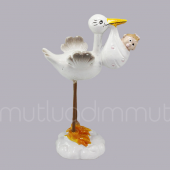 Kundakta Bebek Taşıyan Leylek Biblo 12 Adet - 4