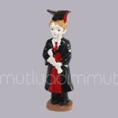 3 Adet 11cm Mezun Olmuş Erkek Biblo - 2