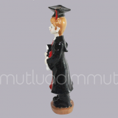3 Adet 11cm Mezun Olmuş Erkek Biblo - 4