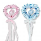 12 Adet Kumaş Fırfırlı Süslü Kalp Çubuk thumbnail 1