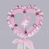 12 Adet Kumaş Fırfırlı Süslü Kalp Çubuk thumbnail 4