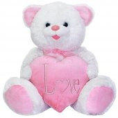 Neco Plush Kalpli Cici Ayı (Pembe)Peluş 60 Cm - 1