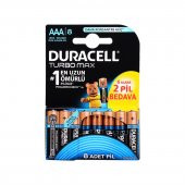 Duracell Turbo Max Alkaline 6+2 AAA İnce Pil 8 li - 1