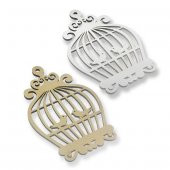 50 Adet 7x10cm Ahşap Kuş Kafesi Süs - 1