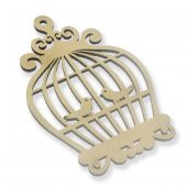 50 Adet 7x10cm Ahşap Kuş Kafesi Süs - 3