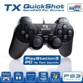 TX TX Pc PS3 Uyumlu Quickshot Dijital ve Analog Titreşimli Gamepad TXACGPAD02 - 1