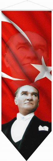Atatürk Resmi Saten Kumaş 50x150 - 1