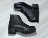 Kışlık Bağcıklı Fermuarlı Siyah Bot - 1