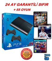 SIFIR 2 YIL SONY GARANTİLİ PS3 12 GB+500 GB HDD+2 KOL+PAKET 4 - 1