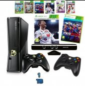 XBOX 360 1 TB+400 OYUN+2 YIL GARANTİ+2 KOL+KİNECT - 1