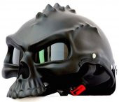 Tex 130 Kurukafa Çift Taraflı Nazi Mat Kask Motor Bisiklet Kaskı - 1