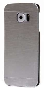 Motomo Samsung Galaxy S6 Edge Plus Metal Silver Rubber Kılıf - 1