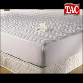 Taç çift kişilik fitted lastikli beyaz kapitoneli alez 160x200 - 1