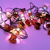 91289-6 YILBAŞI ÇAM AĞACI SÜSLEME IŞIKLARI FENER ŞEKİLLİ (ALTIN) - 1