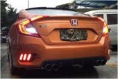Oled Garaj Honda Civic Fc5 Arka Sis Farı Çizgili Model Kırmızı Piano Black - 2