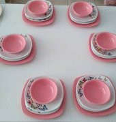 Keramika Pembe Butterfly Yemek Takımı - 1