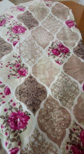 EVNEŞE KAYMAZ TABAN VELSOFT LASTİKLİ HALI ÖRTÜSÜ SİLİKON TABAN 6 m2 - 1