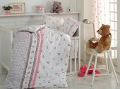 Cotton Box Lace Lesli Gri Gipürlü Bebek Nevresim Takımı - 1