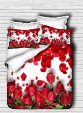 Nevresim Dünyası Çift Kişilik 3D Saten Nevresim Takımı 124 - 1