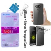Galaxy S5 Şeffaf İnce Kılıf + Ekran Koruyucu Cam - 1