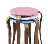 MODERN TASARIM LAKE CİLA Ahşap Lükens Zigon Sehpa Masa Pembe-Beyaz-Mavi - 1