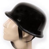 Motorsiklet Kaskı Yazlık Kask ParlakSiyah Nazi Kask+Gözlük Hediye - 1
