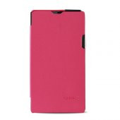 Sony Xperıa Z L36H Mıknatıslı Flip Case Kılıf Pembe - 1