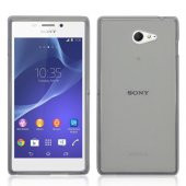 Sony Xperia M2 Kılıf Soft Silikon Şeffaf-Siyah Arka Kapak - 1
