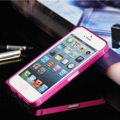 iPhone 4s 0,7mm Metal Bumper Çerçeve Kılıf Pembe - 2