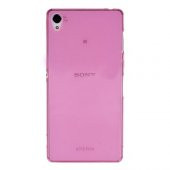 Sony Xperia Z3 Kılıf Soft Silikon Şeffaf-Pembe Arka Kapak - 1