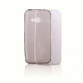 HTC One M8 Mini Kılıf Soft Silikon Şeffaf-Siyah Arka Kapak - 1