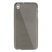 HTC Desire 816 Kılıf Soft Silikon Şeffaf-Siyah Arka Kapak - 1