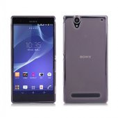 Sony Xperia T2 Ultra Kılıf Soft Silikon Şeffaf-Siyah Arka Kapak - 1