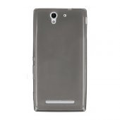 Sony Xperia C3 Kılıf Soft Silikon Şeffaf-Siyah Arka Kapak - 1