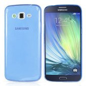 Samsung Galaxy A5 (A500) Kılıf Soft Silikon Şeffaf-Mavi Arka Kapak - 1