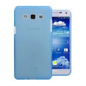 Samsung Galaxy E7 (E700) Kılıf Soft Silikon Şeffaf-Mavi Arka Kapak - 1