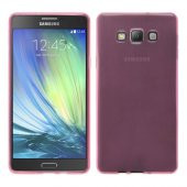 Samsung Galaxy A7 (A700) Kılıf Soft Silikon Şeffaf-Pembe Arka Kapak - 1