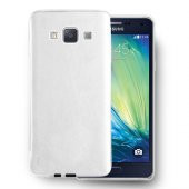 FitCase Samsung Galaxy A7 (A700) Kılıf Deri Dokulu Arka Kapak Beyaz - 1