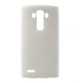 LG G3 D855 Kılıf Deri Dokulu Arka Kapak Beyaz - 1